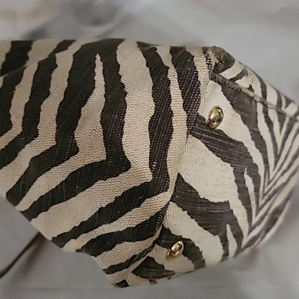 Michael Kors Zebra Pattern Shoulder Bag - Brown and Cream - Picture 9 of 14